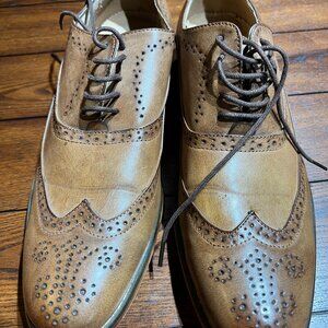 Elegant Tan Brogue Oxford Shoes